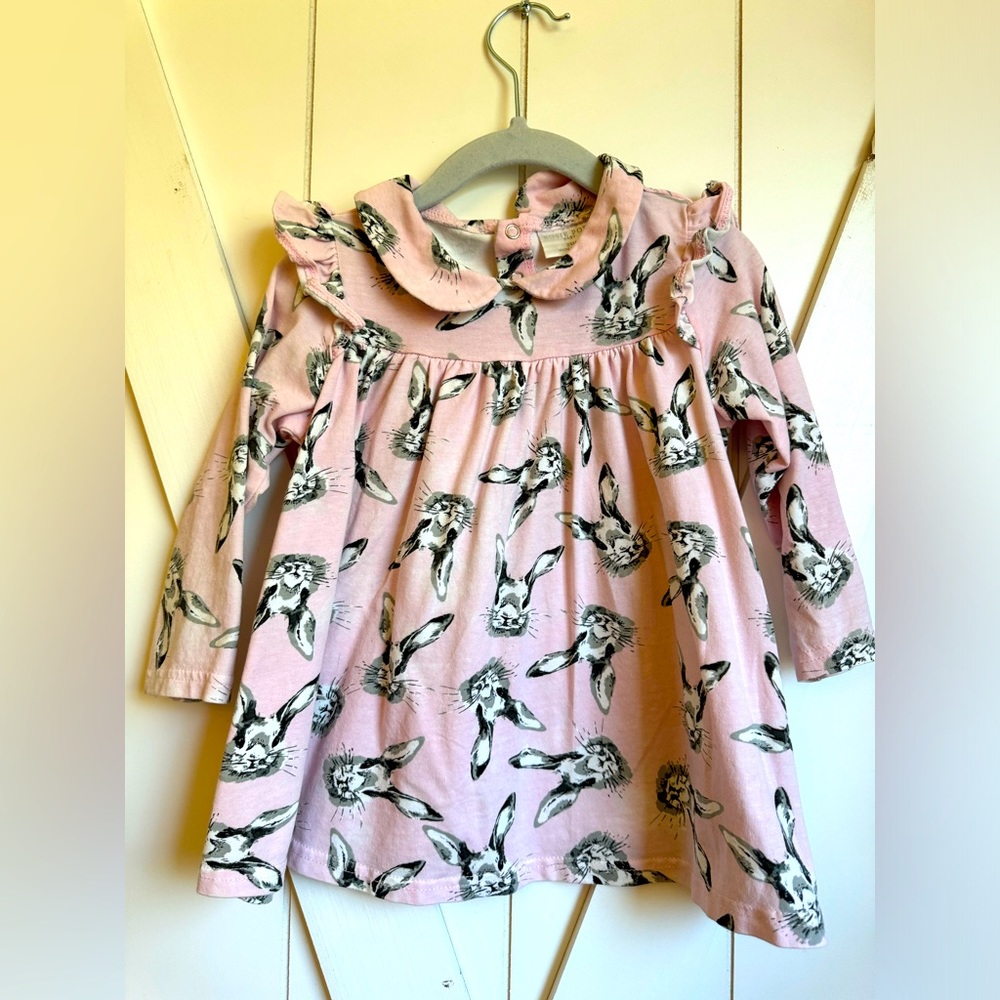 Adorable Easter spring bunny rabbit collared dress size 24m